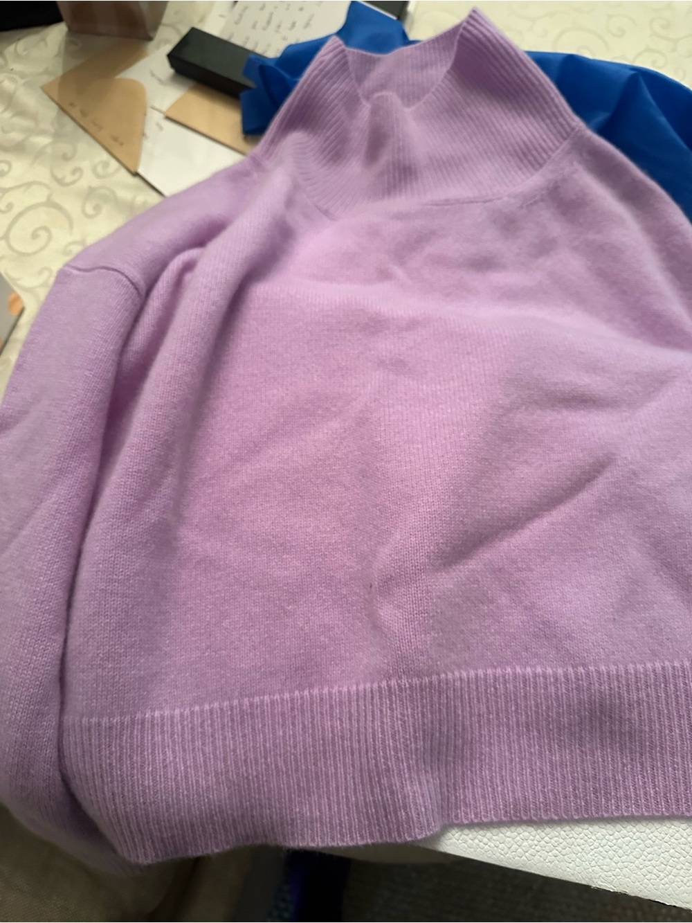Lilac Mock Neck Sweater cashmere